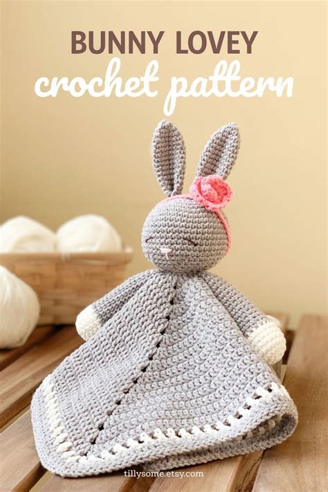 Sleepy Bunny Lovey Crochet Pattern Security Blanket Comforter PDF