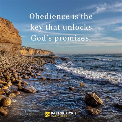 Obedience Is The Key That Unlocks Gods Promises Pastor Ricks Daily