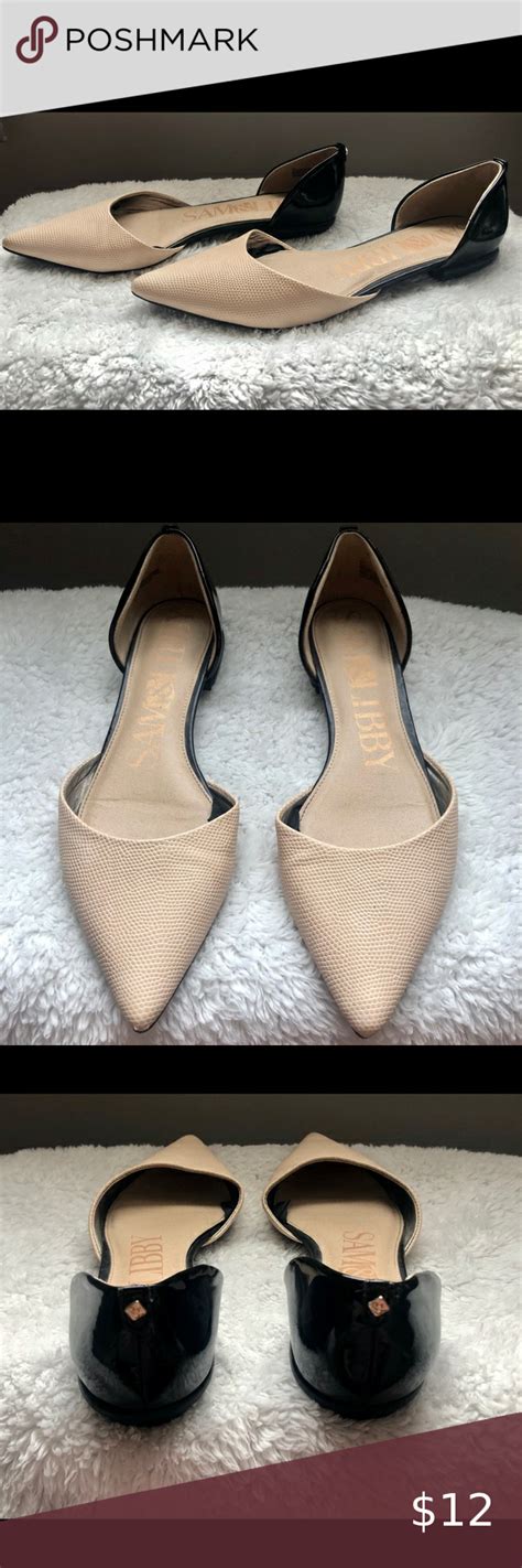 Sam And Libby Nude And Black Flats Size