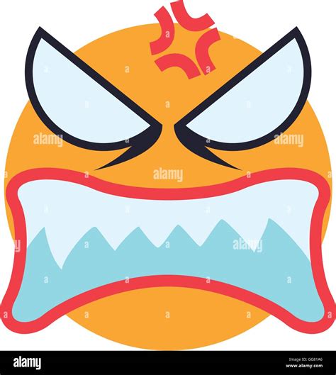 Face Angry Sphere Expression Cartoon Icon Vector Graphic Stock Vector