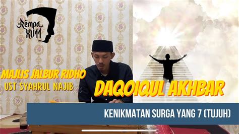 LIVE KAJIAN RAMADHAN KITAB DAQOIQUL AKHBAR YouTube