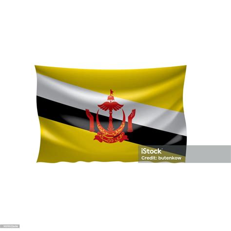 Brunei Flag Vector Illustration On A White Background Stock