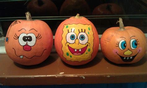 Pumpkins I Painted Spongebob Painted Pumpkins Pumpkin Faces Crafts