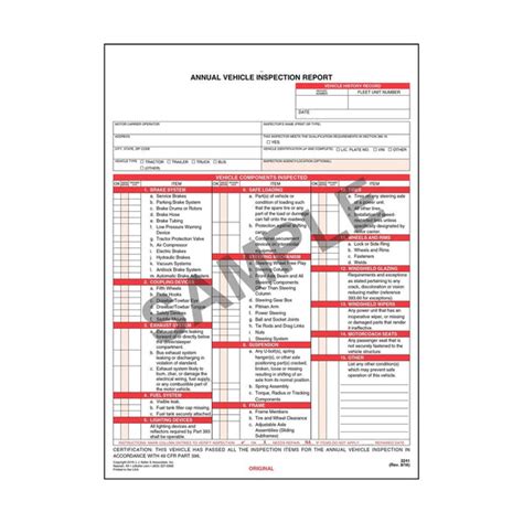 Annual Inspection Report And Decal Berubes Truck Accessories