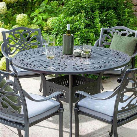 Hartman Capri 4 Seat Garden Dining Table Set Grey