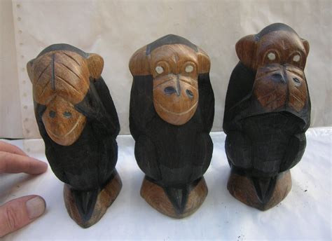 Set of Three Monkeys See No Evil, Hear No Evil, Speak No Evil Vintage ...