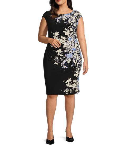 Kasper Plus Size Petra Stretch Crepe Floral Print Scoop Neck Sleeveless