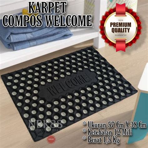 Jual Keset Karet Anti Slip Compos Welcome 57 X 38 Cm Shopee Indonesia