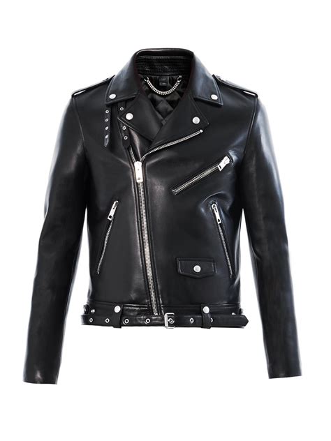 Lyst Burberry Prorsum Leather Biker Jacket In Black For Men