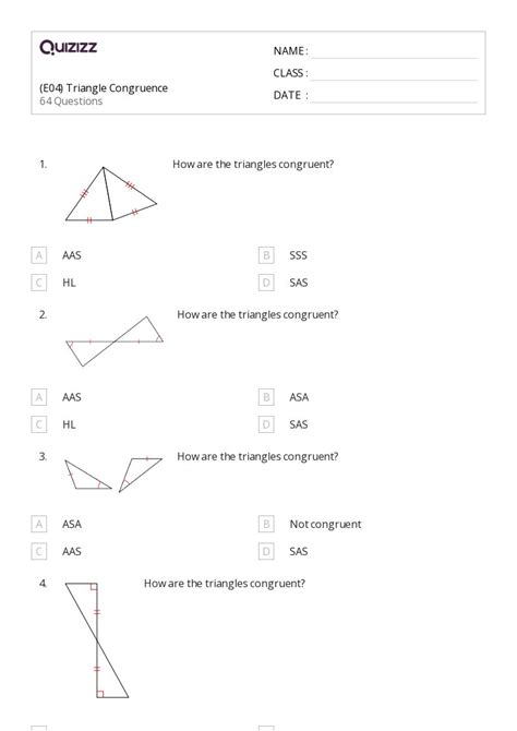 50 Congruency In Isosceles And Equilateral Triangles Worksheets For Year 12 On Quizizz Free