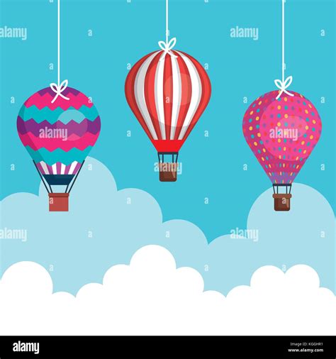 Balloons Air Hot Flying Vector Illustration Design Stock Vector Image Art Alamy
