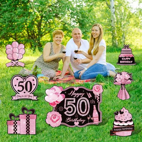 50th Birthday Yard Sign Large Black Gold 50th Birthday Decorations 50