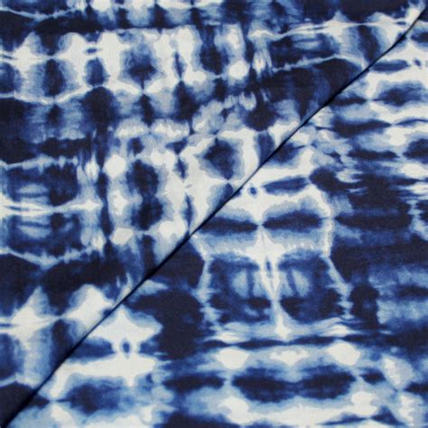 Toile 100 viscose Tie and dye bleu vendue au mètre