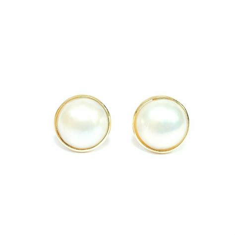 Mabe Pearl 9ct Gold Earrings