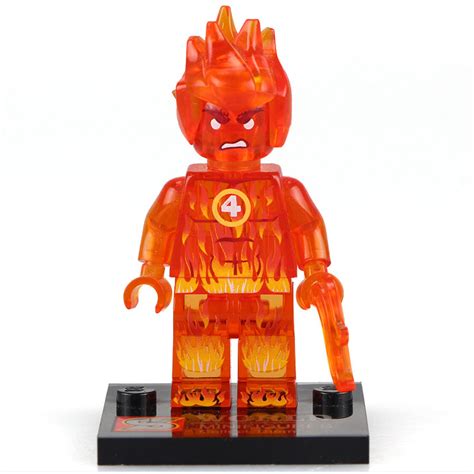 Human Torch Fantastic Four Marvel Superhero Minifigure Minifigure Bricks