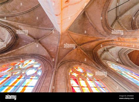 The contemporary stained glass windows of the Église Saint Martin were