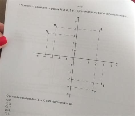 Solved M1101 17 M10005017 Considere Os Pontos P Q R S E T