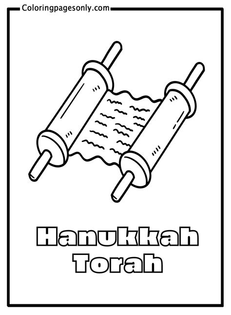 Hanukkah Torah Scroll Coloring Page Free Printable Coloring Pages