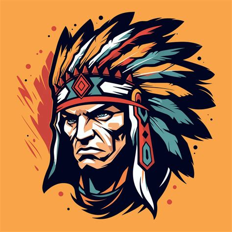 Apache Indian Warrior Head Logo Mascot Vector Illustration 27576332