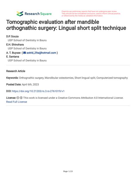 tomographic evaluation  mandible orthognathic surgery
