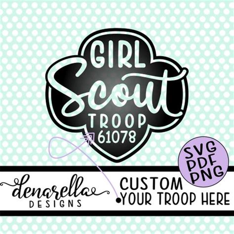 Girl Scout Script With Trefoil Svg Vector Cut Files Design Etsy