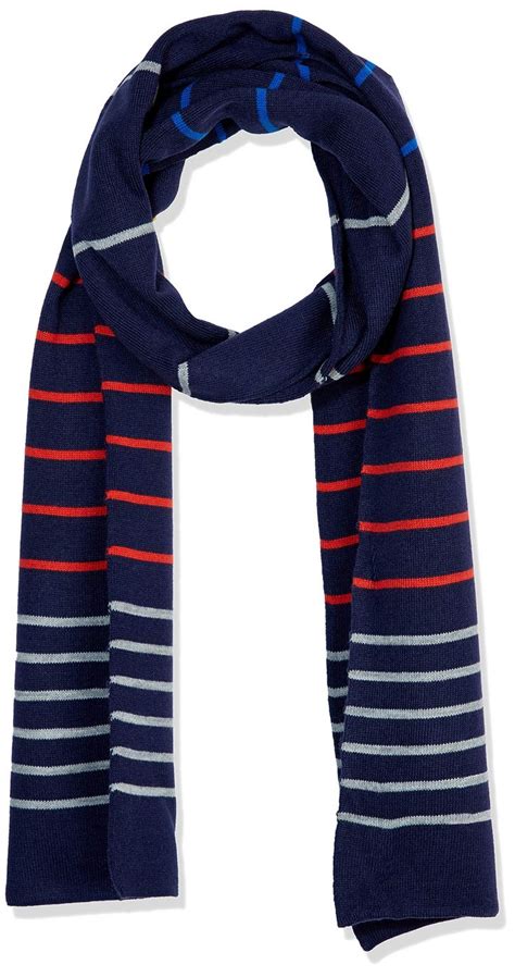 Navy Blue Striped Scarf For Men Winter Warm Muffler Buy Scarves And