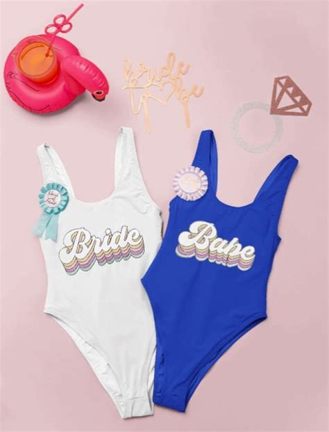 Retro Bride Babes Swimsuit Bachelorette Party Swimsuits Etsy