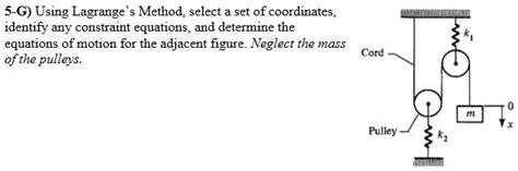 SOLVED 5 G Using Lagrange S Method Select A Set Of Coordinates