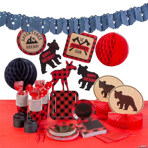 Pc Buffalo Plaid Birthday Party Tableware Kit For Guests