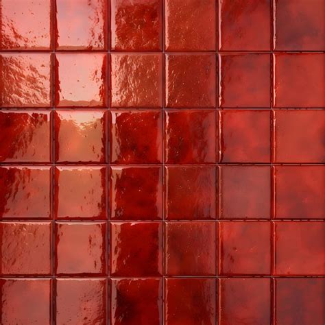 Seamless Texture Pattern Of Red Tiles Premium Ai Generated Image