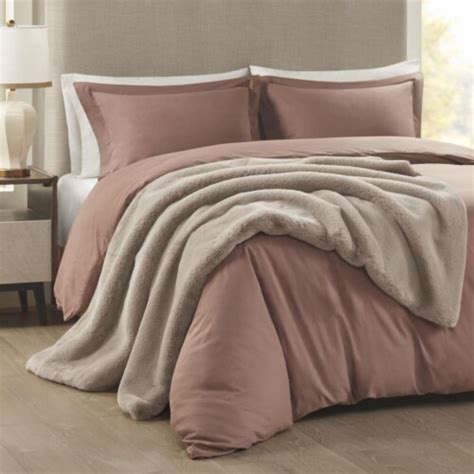 Madison Park Polyester Solid Premium Faux Fur Throw In Tan Finish MP50