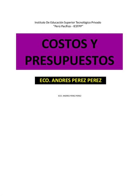 PDF 3 Diplomado Costos Y Presupuestos DOKUMEN TIPS