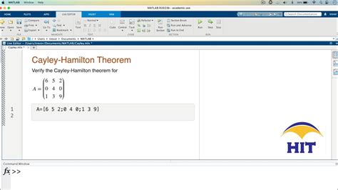 Matlab Cayley Hamilton Theorem Youtube