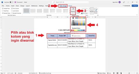 3 Cara Mudah Mewarnai Kolom Tabel Di Word Terbaru