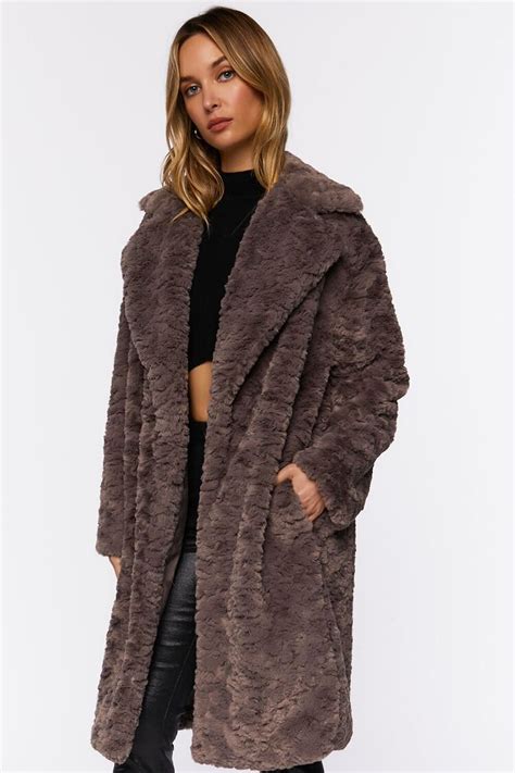 Faux Fur Longline Coat