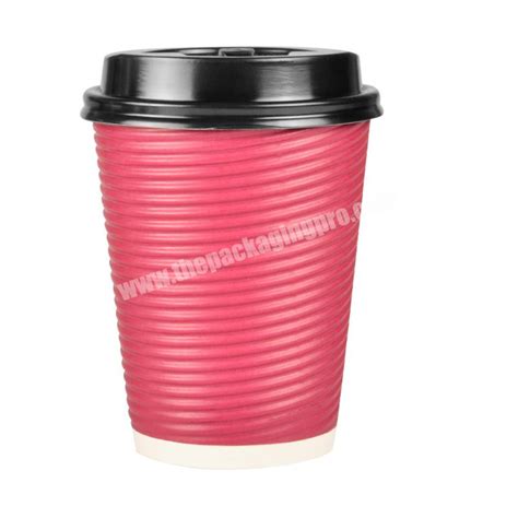 Custom Logo Disposable Kraft Paper Hot Coffee Cup Oz Corrugated Paper Cup