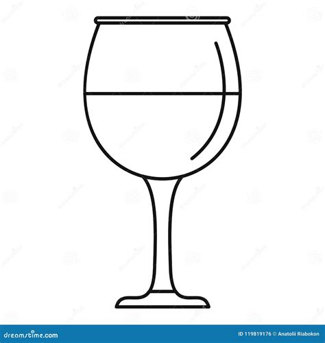 Wine Glass Icon Outline Style Stock Vector Illustration Of Champagne Front 119819176