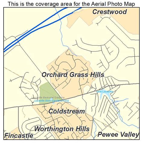 Aerial Photography Map Of Orchard Grass Hills Ky Kentucky