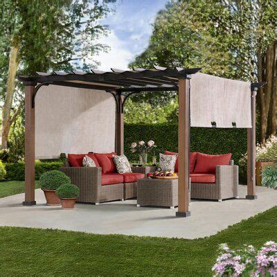 Sunjoy Sunjoy Mesquiter Ft X Ft Steel Pergola Wayfair Wood