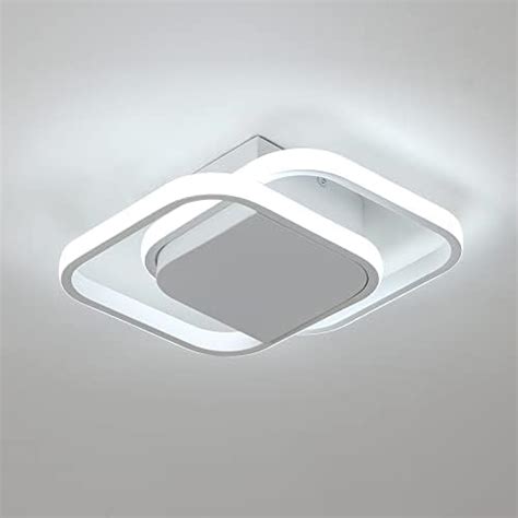 Seamoon Modern Square Led Ceiling Light 24w 6500k Simple White Double