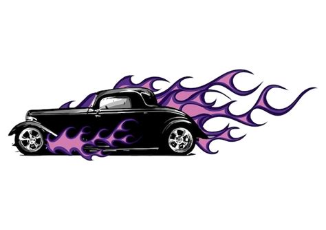 Coche Vintage Hot Rod Garaje Hotrods Carold Coche De La Escuela Vector Vector Premium