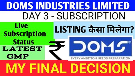 Doms Industries Ipo Doms Ipo Doms Ipo Review Doms Ipo Gmp Today