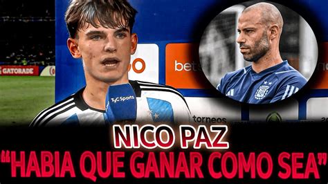 Las Palabras De Nico Paz Luego De La Victoria Ante Per De Argentina