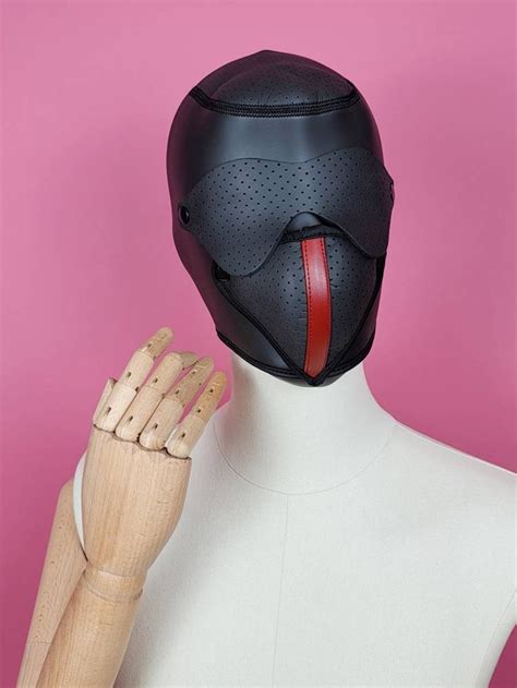 Sensory Deprivation Mask Bondage Hood For Sub Submissive Bdsm Etsy