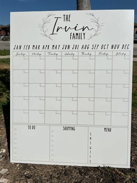 CUSTOM WHITE BOARD CALENDAR – Blue Skies Boutique & Co.