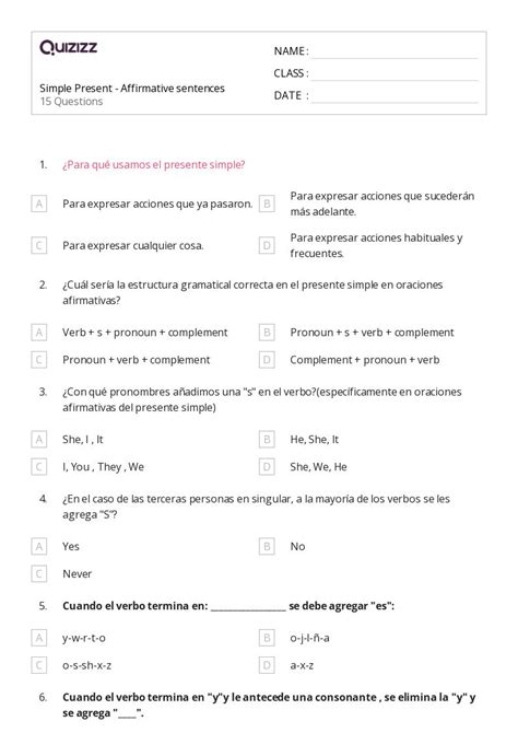 50 Estructura de la oración hojas de trabajo para Grado 3 en Quizizz