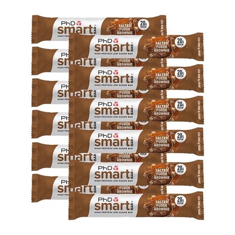 PhD Smart Bar Salted Fudge Brownie Protein Bars 12x 64g