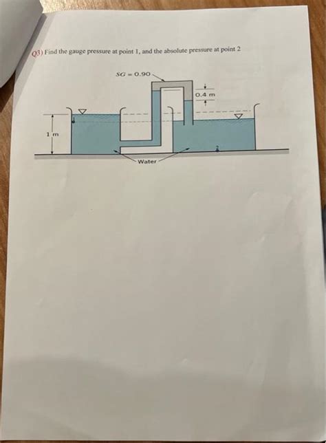 Solved Q3 Find The Gauge Pressure At Point 1 And The Chegg