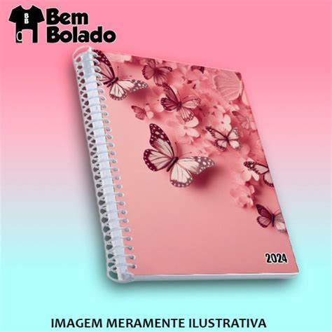 Agenda Borboletas Rosas Em Efeito D Flores Elo