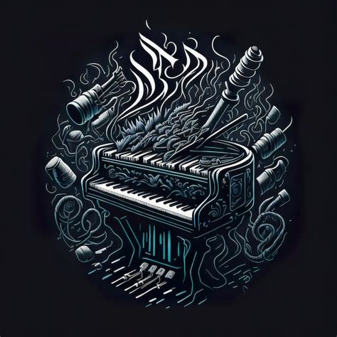 Premium Ai Image A Drawing Of A Piano With The Words Piano On It